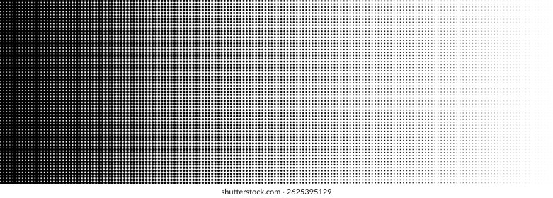 Set of halftone dots gradient pattern texture isolated on white background. Straight dotted spots using halftone circle dot raster texture. Vector blot half tone collection.