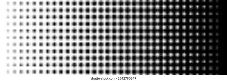 Set of halftone dots gradient pattern texture isolated on white background. Straight dotted spots using halftone circle dot raster texture. Vector blot half tone collection.