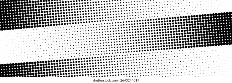 Set of halftone dots gradient pattern texture isolated on white background. Straight dotted spots using halftone circle dot raster texture. Vector blot half tone collection.