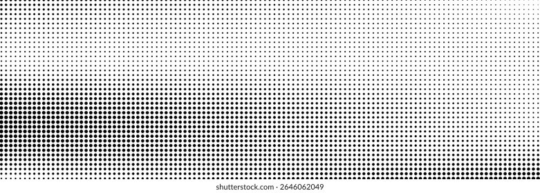 Conjunto de pontos de meio-tom com textura de padrão de gradiente isolada no plano de fundo branco. Pontos pontilhados retos usando textura raster de ponto circular de meio-tom. Coleção de meio-tom de vetor borrado.