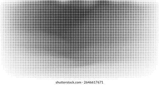 Set of halftone dots gradient pattern texture isolated on white background. Straight dotted spots using halftone circle dot raster texture. Vector blot half tone collection.