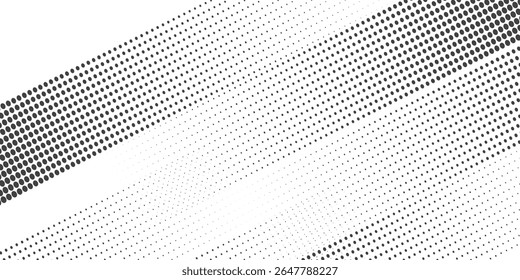 Set of halftone dots gradient pattern texture isolated on white background. Straight dotted spots using halftone circle dot raster texture. Vector illustration