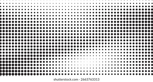 Set of halftone dots gradient pattern texture isolated on white background. Straight dotted spots using halftone circle dot raster texture. Vector blot  modern