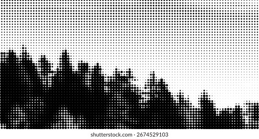 Set of halftone dots gradient pattern texture isolated on white background. Straight dotted spots using halftone circle dot raster texture. Eps10