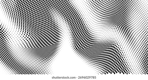 Set of halftone dots gradient pattern texture isolated on white background. Straight dotted spots using halftone circle dot raster texture. Vector blot half tone collection.