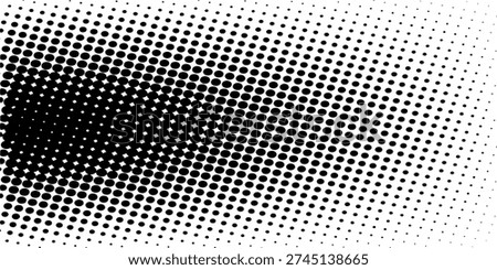 Set of halftone dots gradient pattern texture isolated on white background. Straight dotted spots using halftone circle dot raster texture. Vector blot half tone collection.
