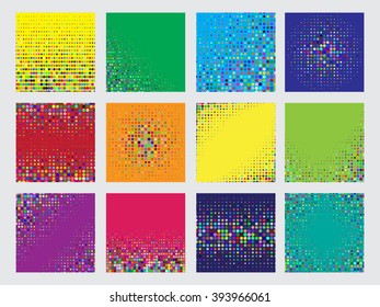 Set of Halftone dots on white background. Vector illustration