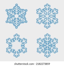 Set von Halbpunkt-Punkten Schneeflocken-Symbole.