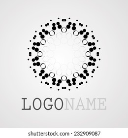 Set of Halftone Dots in Spiral Form. Vector Logo Design Template. Business Icon. 