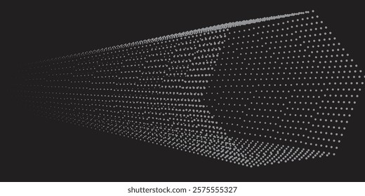 Set of halftone dotted frames. Pentagonal dot texture isolated on black background. Spotted spray texture. Vector abstract design element

