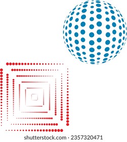 set of halftone effects, abstract dot effects