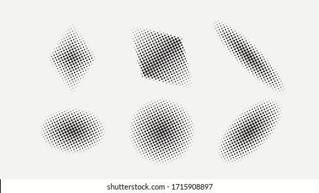 Set of halftone effects. Template for your design. Vector illustration.