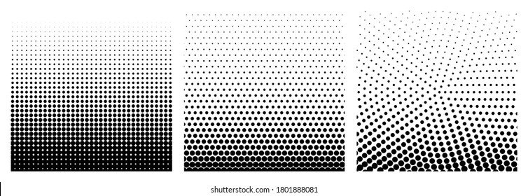 Set of Halftone Element, Monochrome Abstract Graphic. Ready for DTP, Prepress or Generic Concepts.