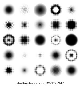 Set of halftone elements. Abstract graphic elements for your design. Big collection. Vector illustration. EPS 8