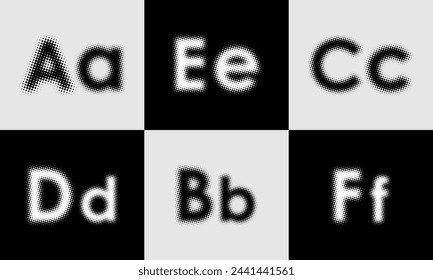 Set of Halftone initial letter logo template. Letter a b c d e f logo, Perfect for corporate, more technology brand identity
