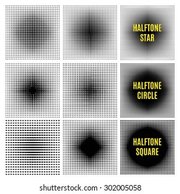 Set Halftone isolation vector element design. Abstract Backgrounds.