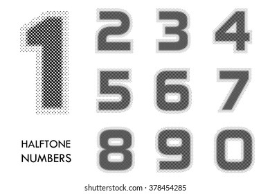 Set of halftone numbers.Vector halftone numbers.