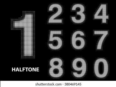 Set of halftone numbers.Vector halftone numbers.