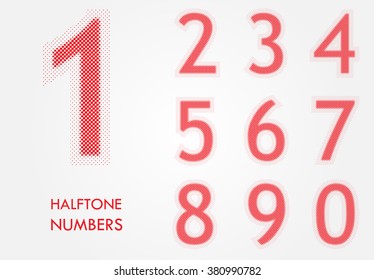 Set of halftone numbers.Vector halftone numbers.