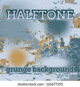 set of halftone on the grunge vector background