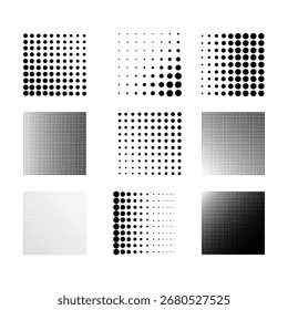 Set Of Halftone on White Background Vector Design.