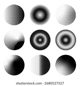 Set Of Halftone on White Background Vector Design.