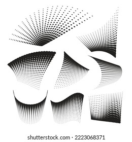 Set of halftone pattern. Deformed rectangles.