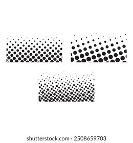 Set of halftone patterns template, halftone dot pattern. comic book pop art style. fade dotted pattern