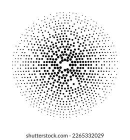 Set of halftone round dotted frames. Design element for frame, logo, web pages, prints, posters, template.