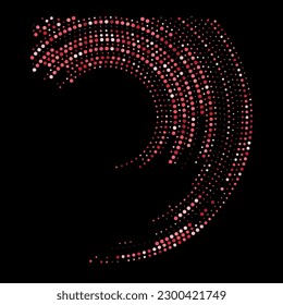 Set of halftone round dotted frames. Design element for frame, logo, web pages, prints, posters, template.