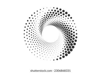 Set of halftone round dotted frames. Design element for frame, logo, web pages, prints, posters, template.