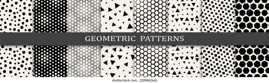 Set of halftone seamless patterns