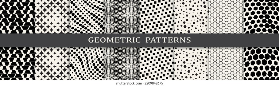 Set of halftone seamless patterns