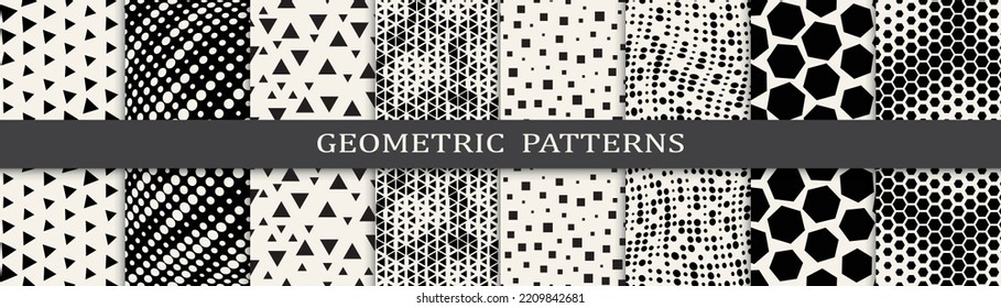 Set of halftone seamless patterns