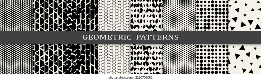 Set of halftone seamless patterns
