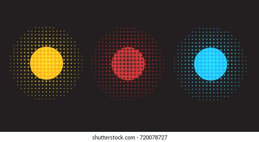 Set of halftone shapes.