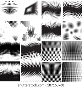 set of halftones background. vector illustration. 