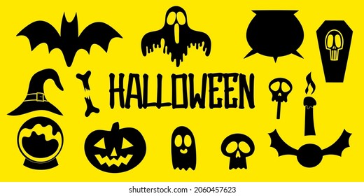 Set of halloween attributes - vector illustration, eps stock illustration