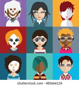 Set of Halloween Avatars2