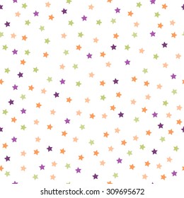 Set of halloween backgrounds. Collection of seamless patterns in the traditional holiday colors. Vector illustration