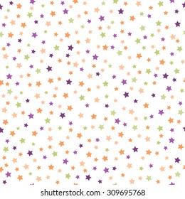 Set of halloween backgrounds. Collection of seamless patterns in the traditional holiday colors. Vector illustration