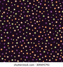 Set of halloween backgrounds. Collection of seamless patterns in the traditional holiday colors. Vector illustration