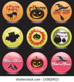 Set of Halloween badges