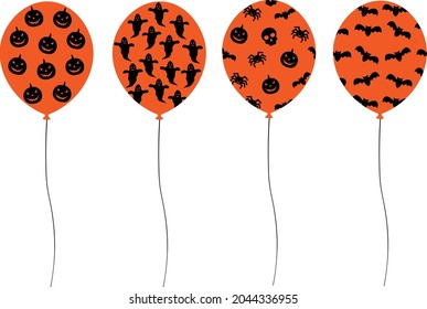 Set Halloween balloons vector illustration