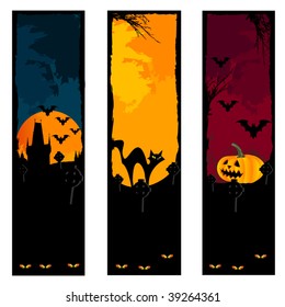 Set of Halloween banners