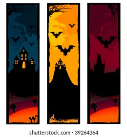 Set of Halloween banners