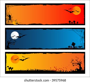  set of halloween banners