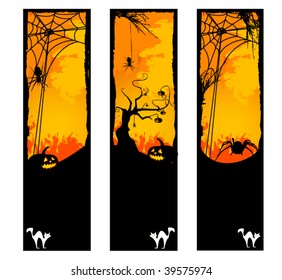  set of halloween banners