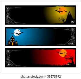  set of halloween banners