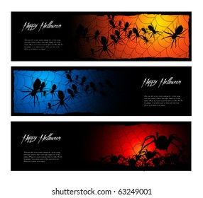 set of halloween banners